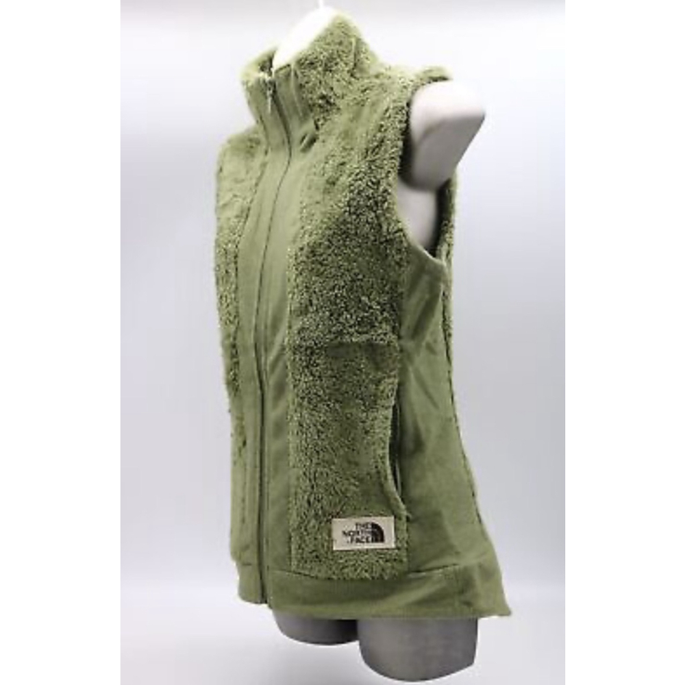The North Face Women Furry Fleece VEST Green Jackets 2210 Sz Xs - Picture 1 of 7